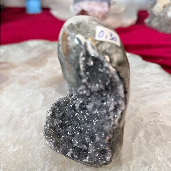 Black Amethyst from Uruguay ✨ Sparkling Druzy Freeform - Picture 2 of 5